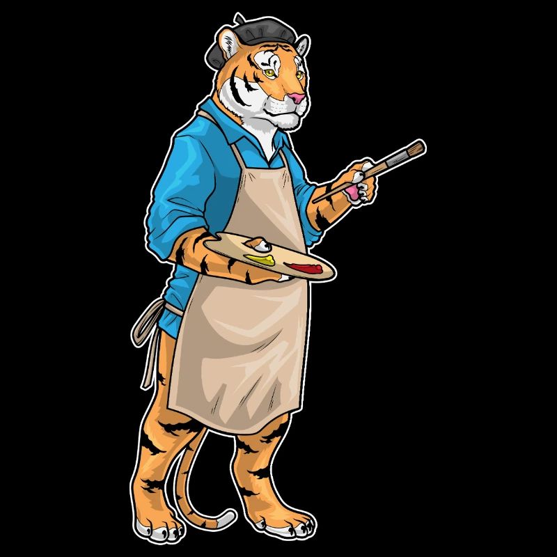 Tiger Painter Brush Painting