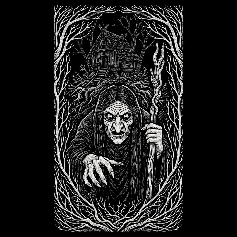 Baba Yaga Dark Slavic Witch Folk Art