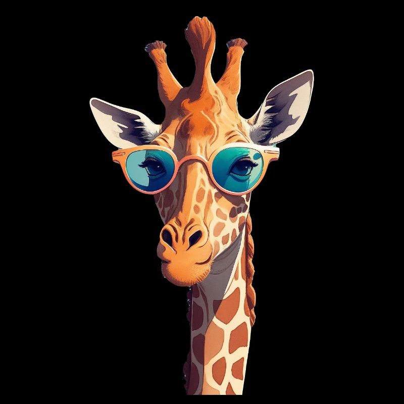 Girafe avec des lunettes de soleil – Portrait d’animal PopArt