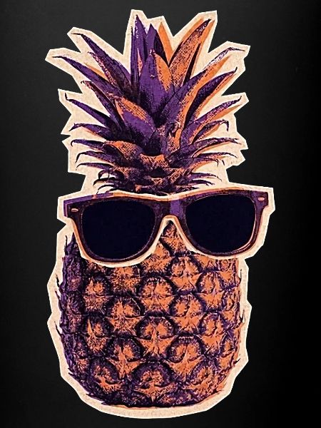 Cool pineapple with sunglasses