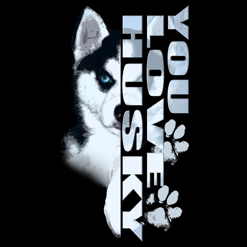 Husky Portrait Schrift