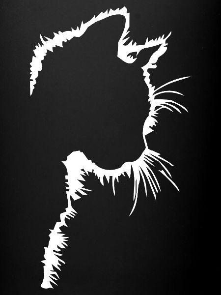 Cats Silhouette Line Style