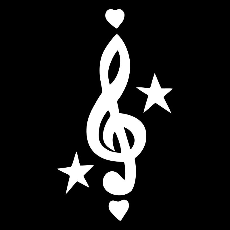 style note 8, clef, stars