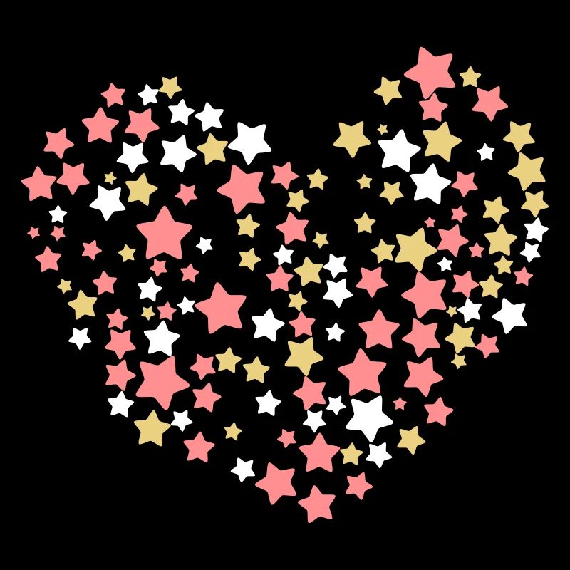 Valentinstag oder Weihnachtsherz mit Sternen