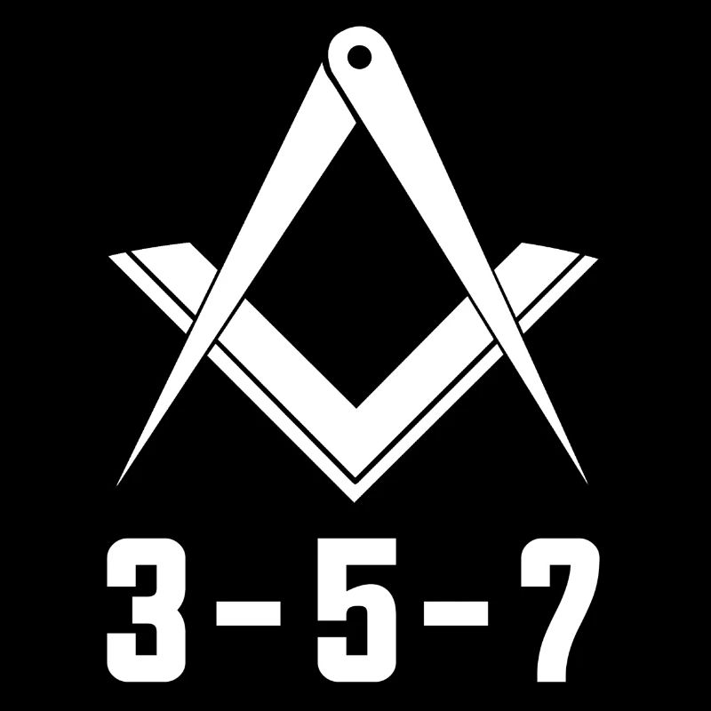 Masonic Angle &Circle 3-5-7 white