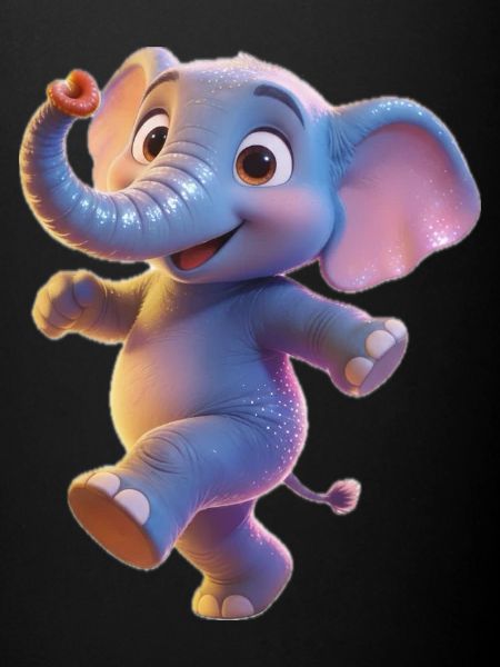 Enfant dansant éléphant néon