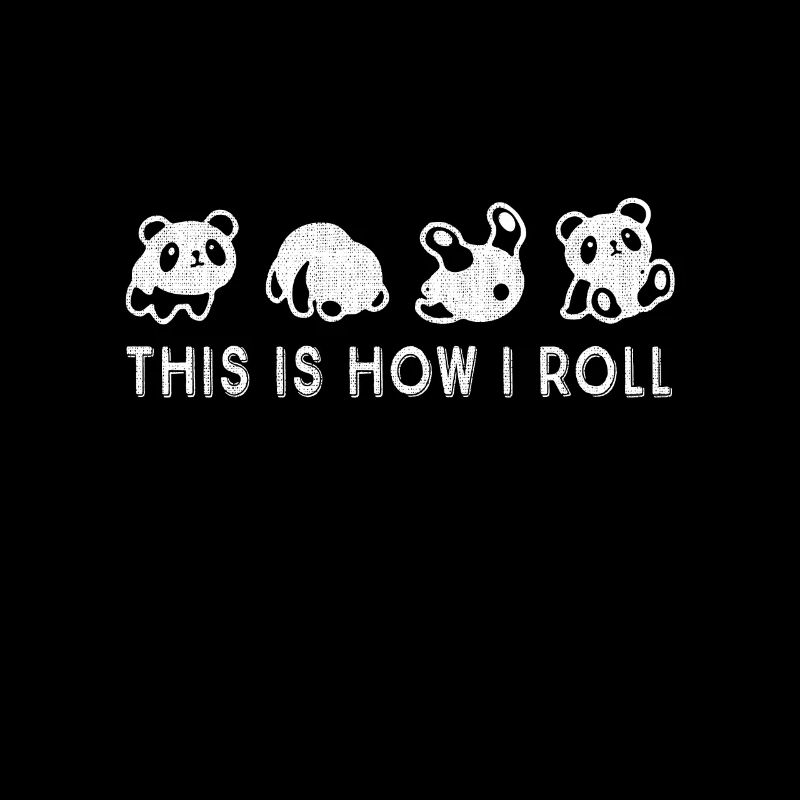 Conception mignonne de petit ours panda Voici comment je roule