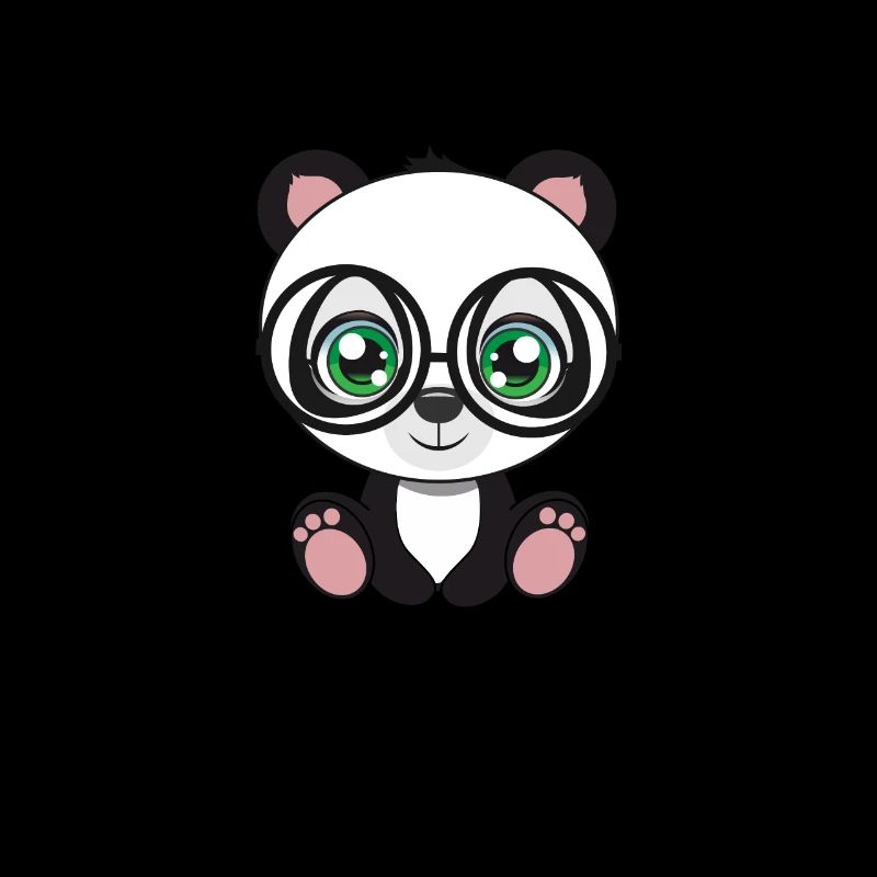 Panda mit Brille süßes Tier Nerd Nerdy Shirt Mann