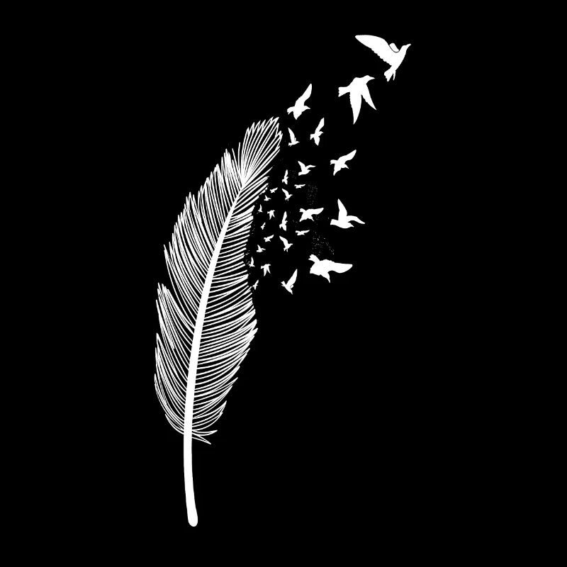 Plume et oiseau blanc