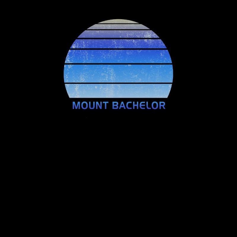 Retro Mount Bachelor Sunset Outdoors Fan Ski