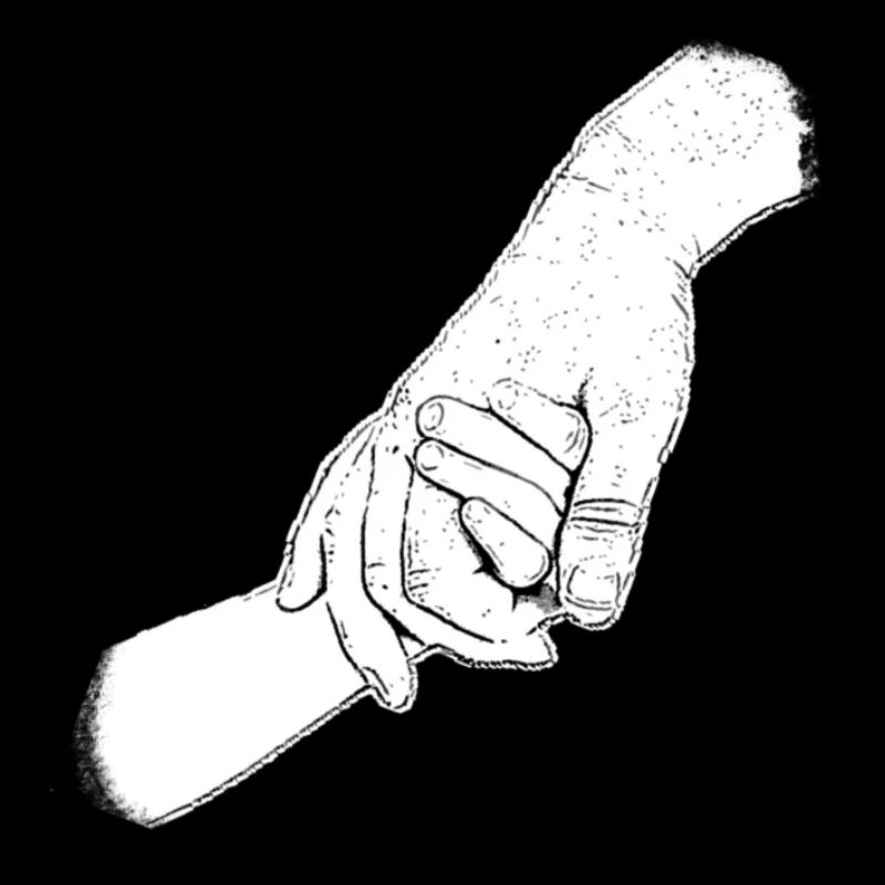 Daddy child hold hands