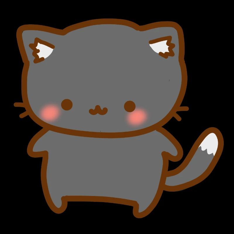 mignon chat noir - style kawaii