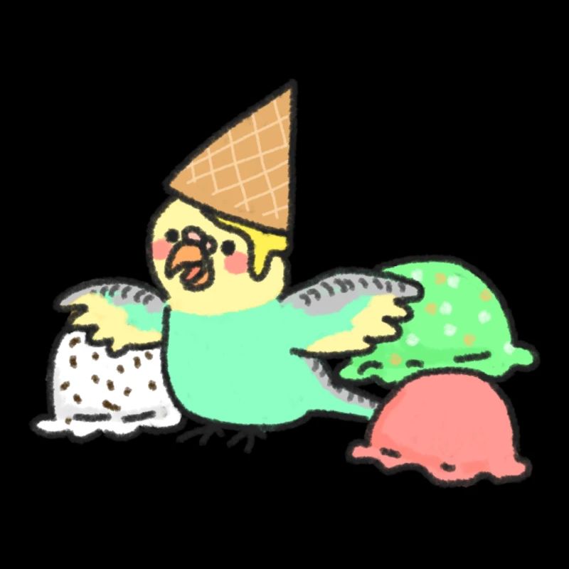 budgie with icecream