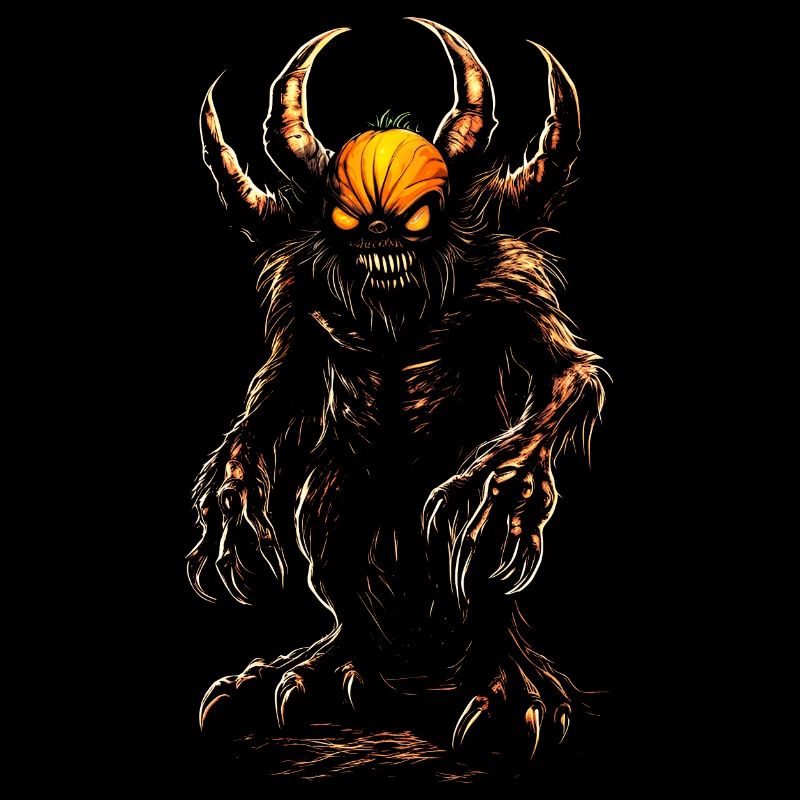 Monstre Halloween Citrouille Effrayant Monstre effrayant