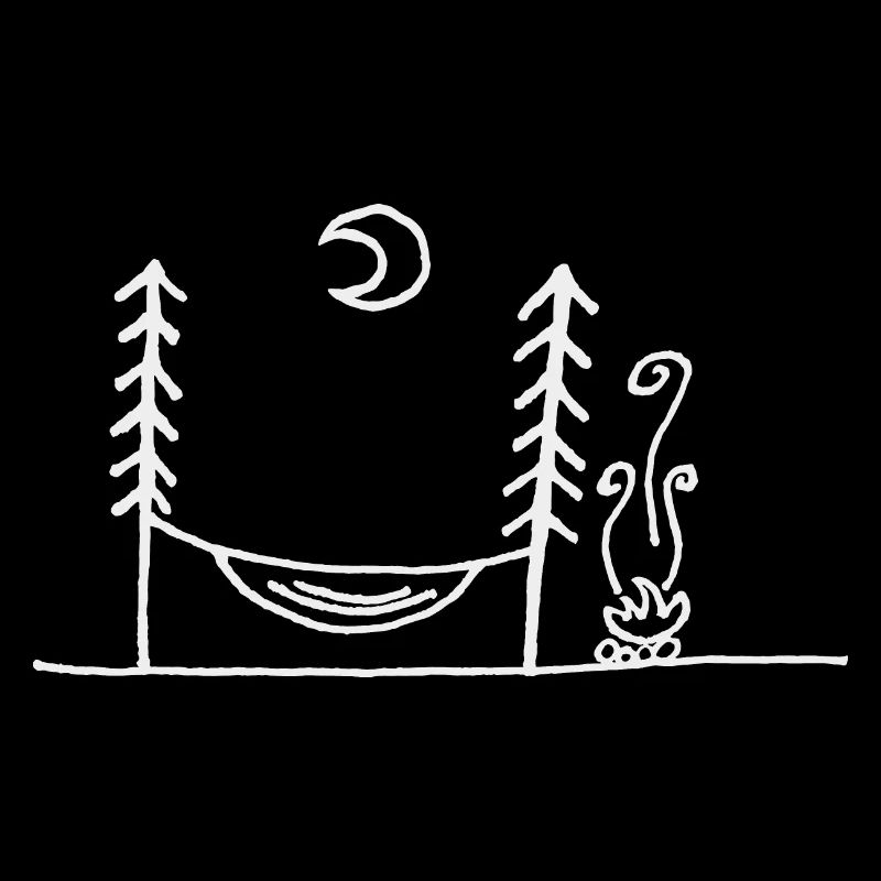 Hammock, campfire & moonlight