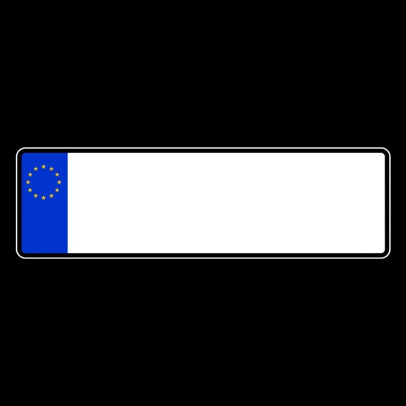 Plaque d'immatriculation vierge courte UE