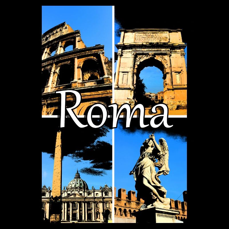 Roma collage comic sign lettering