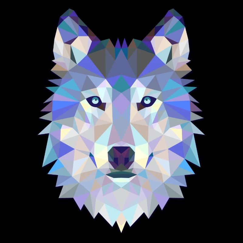 Wolf Hund Polygon 3D Tier Geschenkidee Geometrie