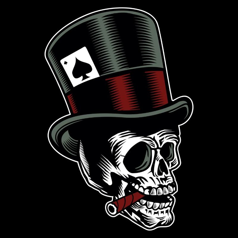Skull with cylinder