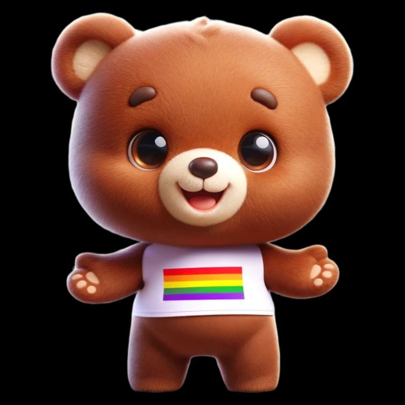 Teddy Tom mit Regenbogenshirt