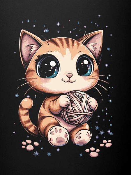 Süße Katze mit Wollknäuel