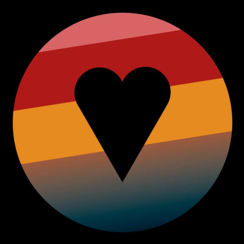 Cours coloré de cercle de coeur