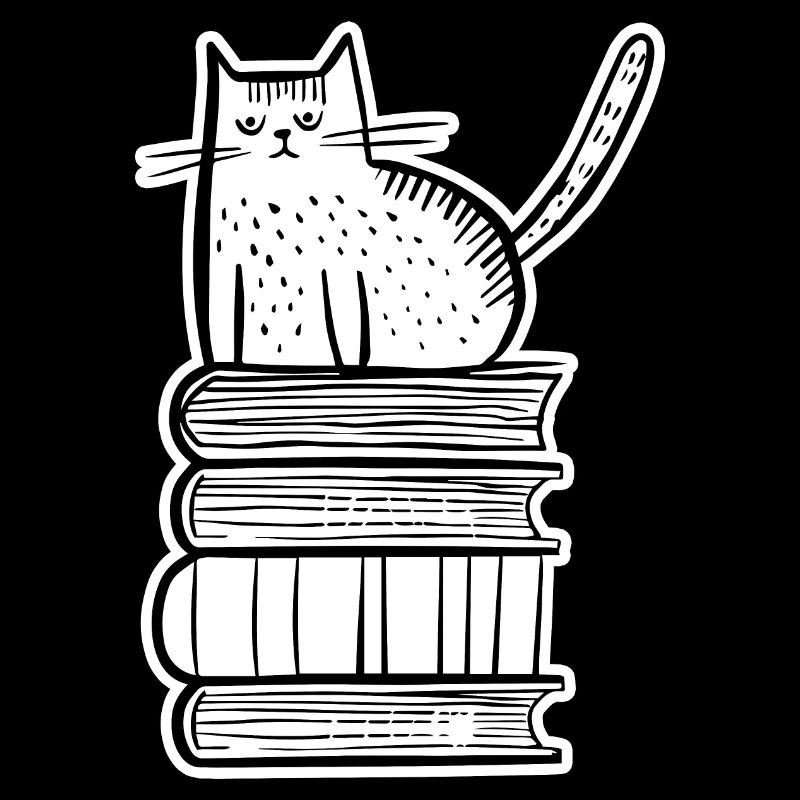 Katze mit Büchern