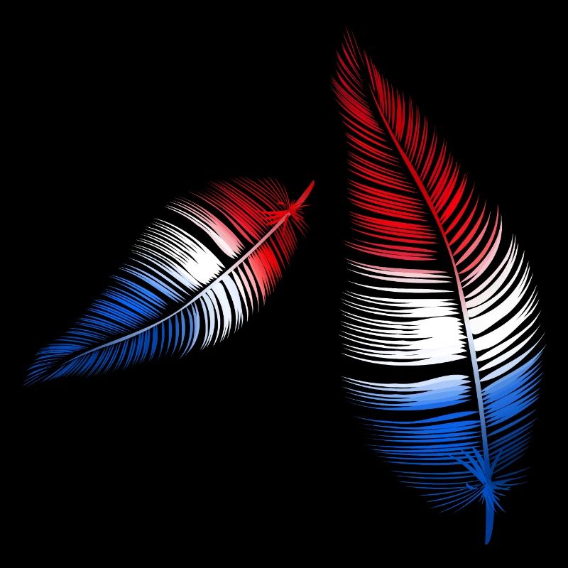 feathers red white blue