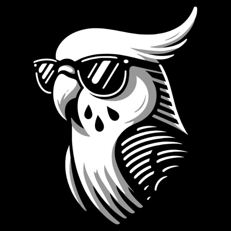 Perruche décontractée avec lunettes de soleil