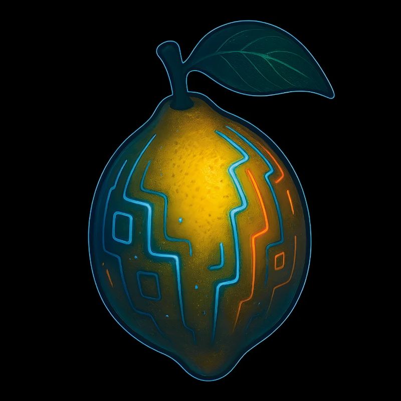 Lemon Cyberpunk Design | Glowing Fruit Shirt