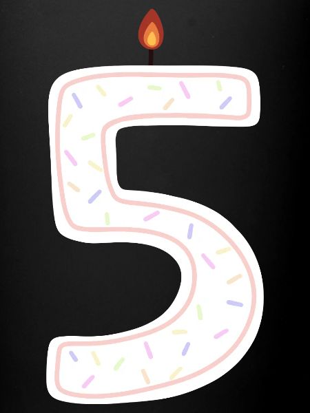 Bougie d’anniversaire festive numéro 5