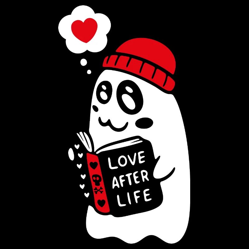 Cute Ghost Reading Romantic Book