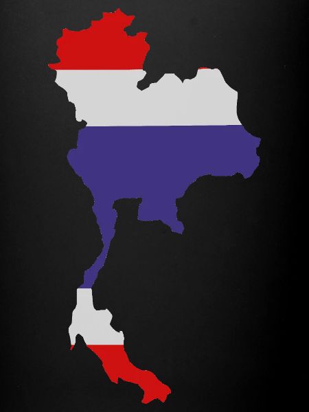 Thailand map with flag