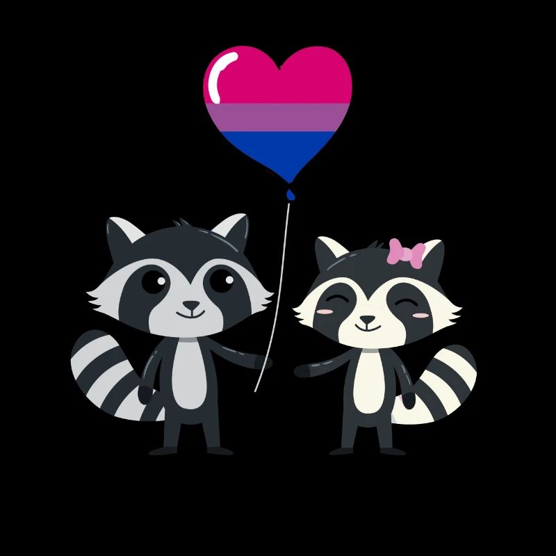 Raccoon Couple Bisexual Pride