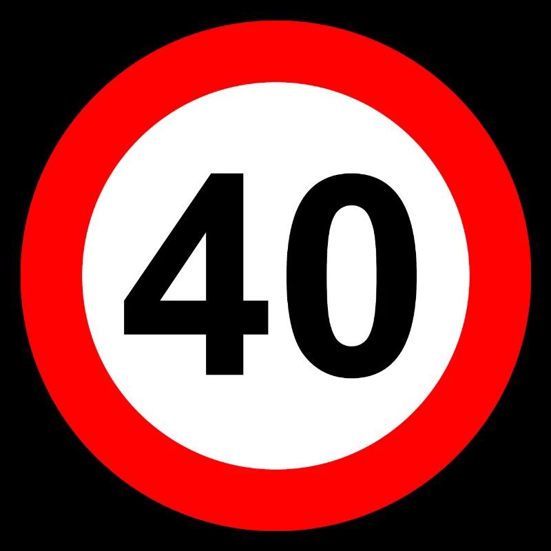 Road sign speed limit 40