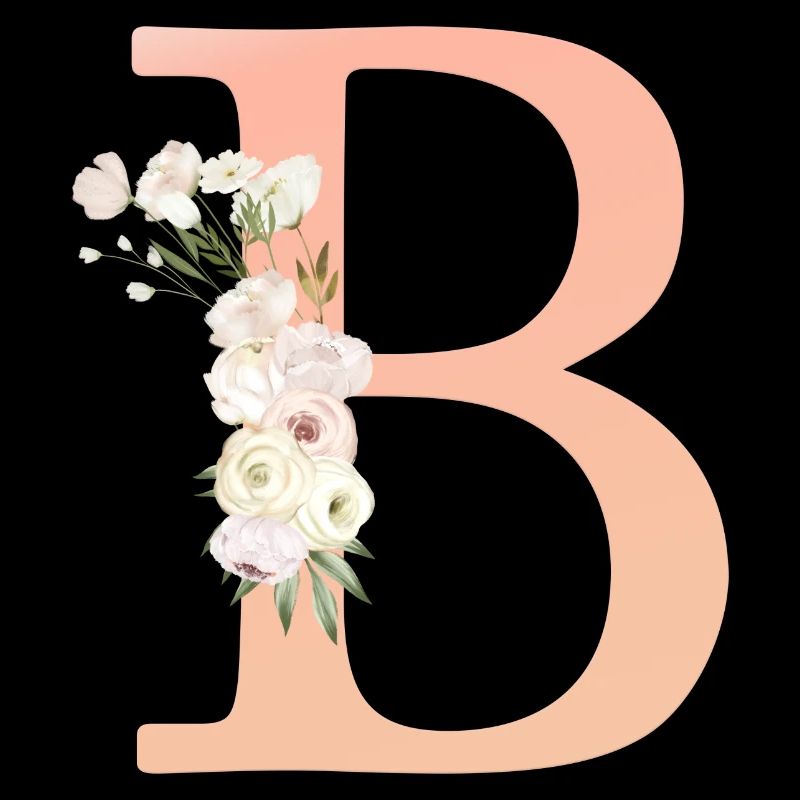 B Monogram, minimal, pastel, floral