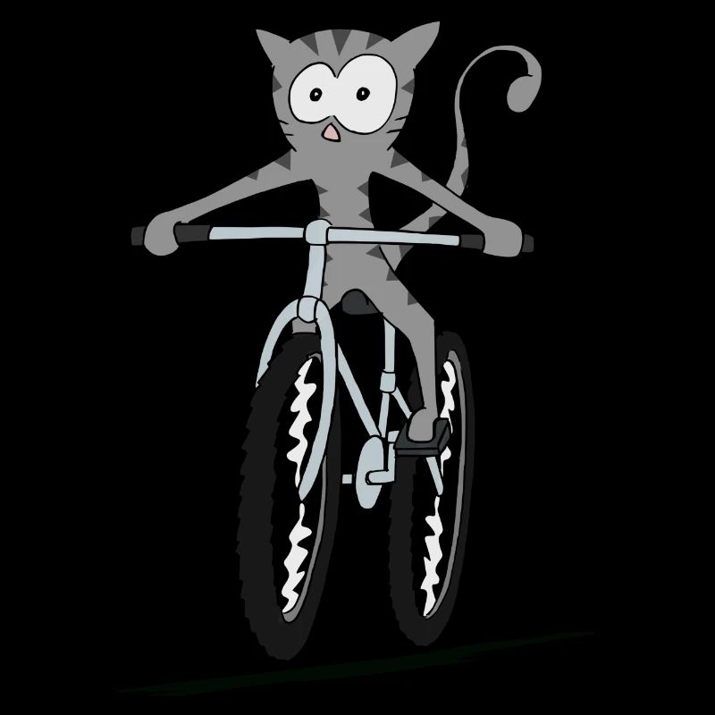 Kitten riding a bicycle. Cycle gift