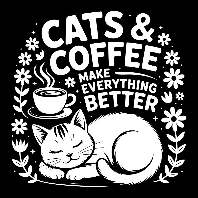 Katze und Kaffee ist alles was ich brauche