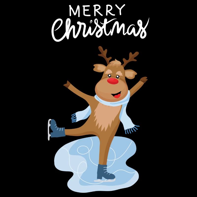 Charming iceskating reindeer