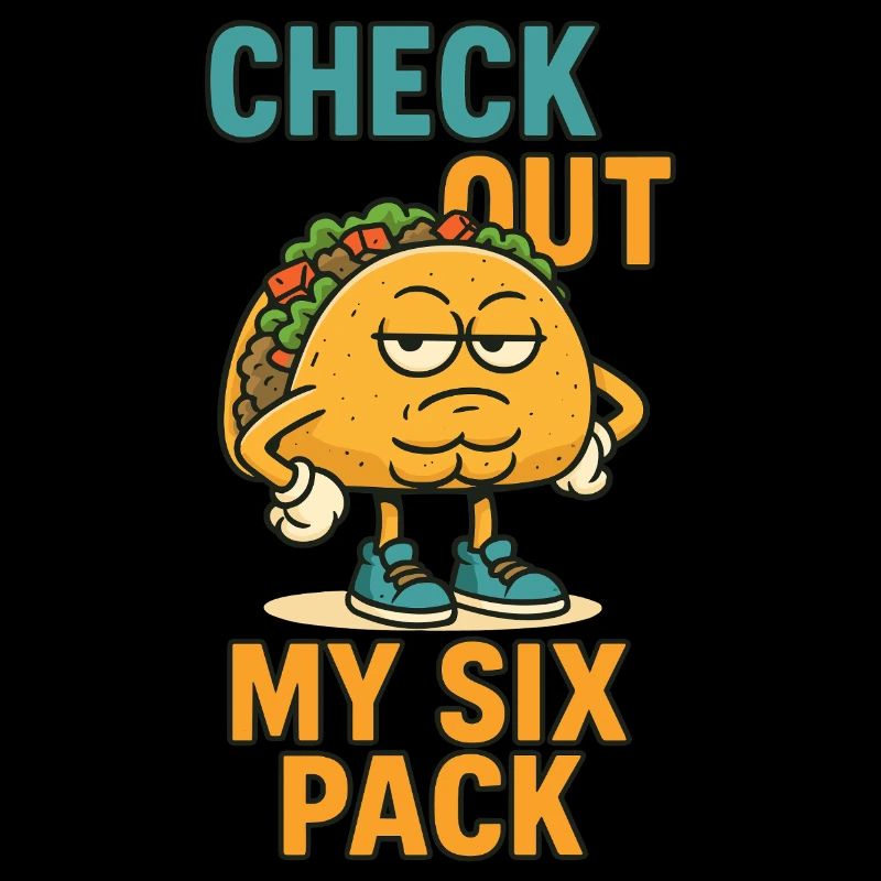 Funny taco with six-pack joke