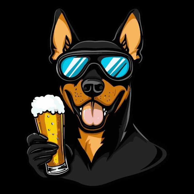 Doberman Chien Ski Bière