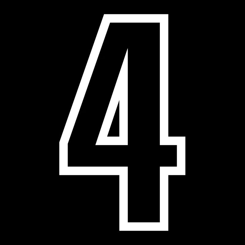 4 - Numéro 4 - Numéro de maillot bicolore changement de couleur