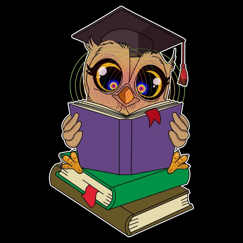 Lese Eule mit Büchern