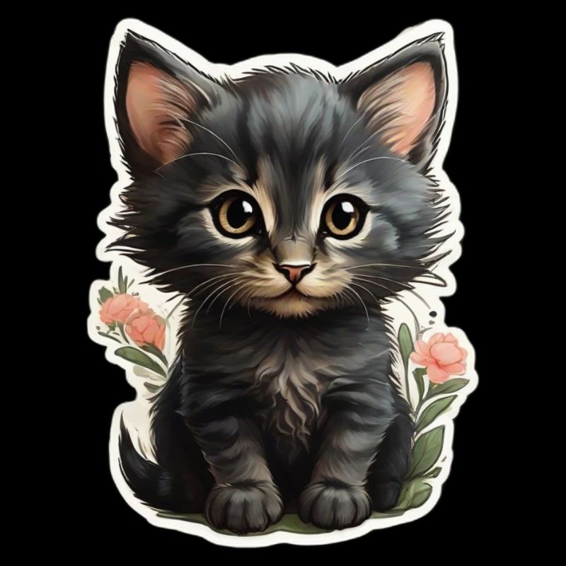 Chaton câlin Sticker