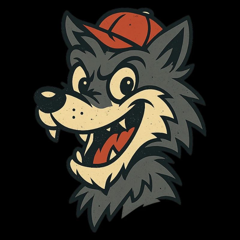 Wolf in a hat