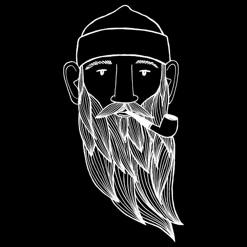 Mann mit Bart und Pfeife