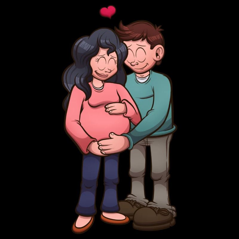 Dessin animé couple enceinte