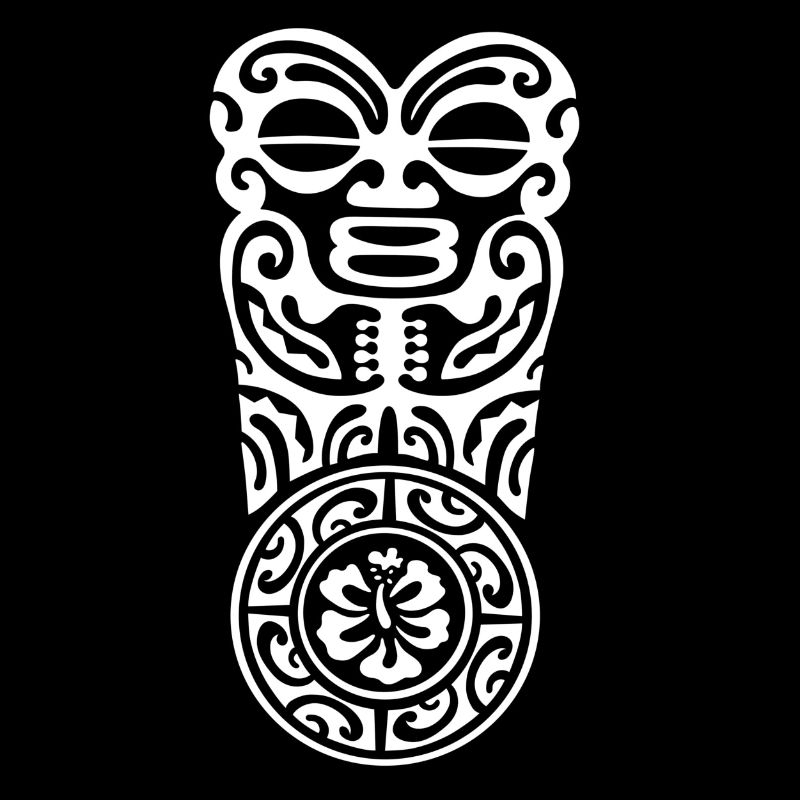logo poitrine maori 87 blanc