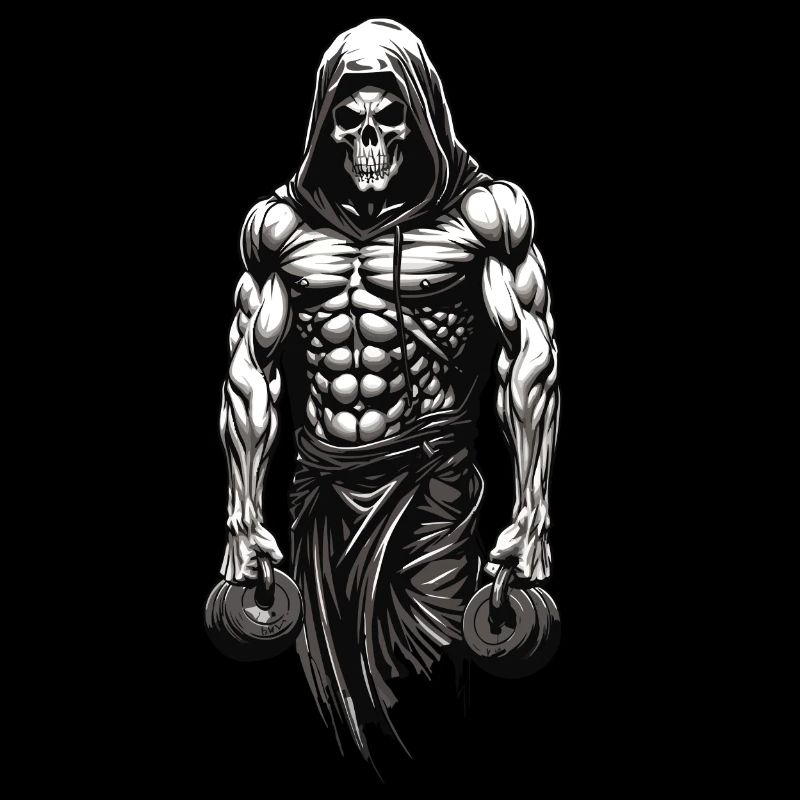Kraftvolles Bodybuilder Skelett Training Design