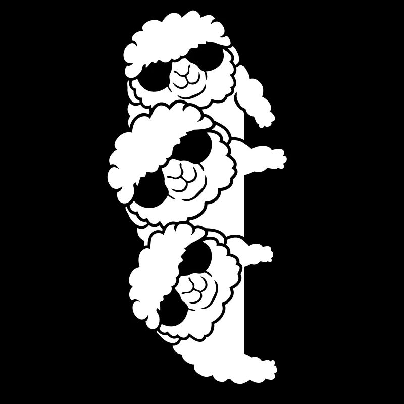 3 DJ Schafe Hinter Mauer Gucken Seitlich Freunde